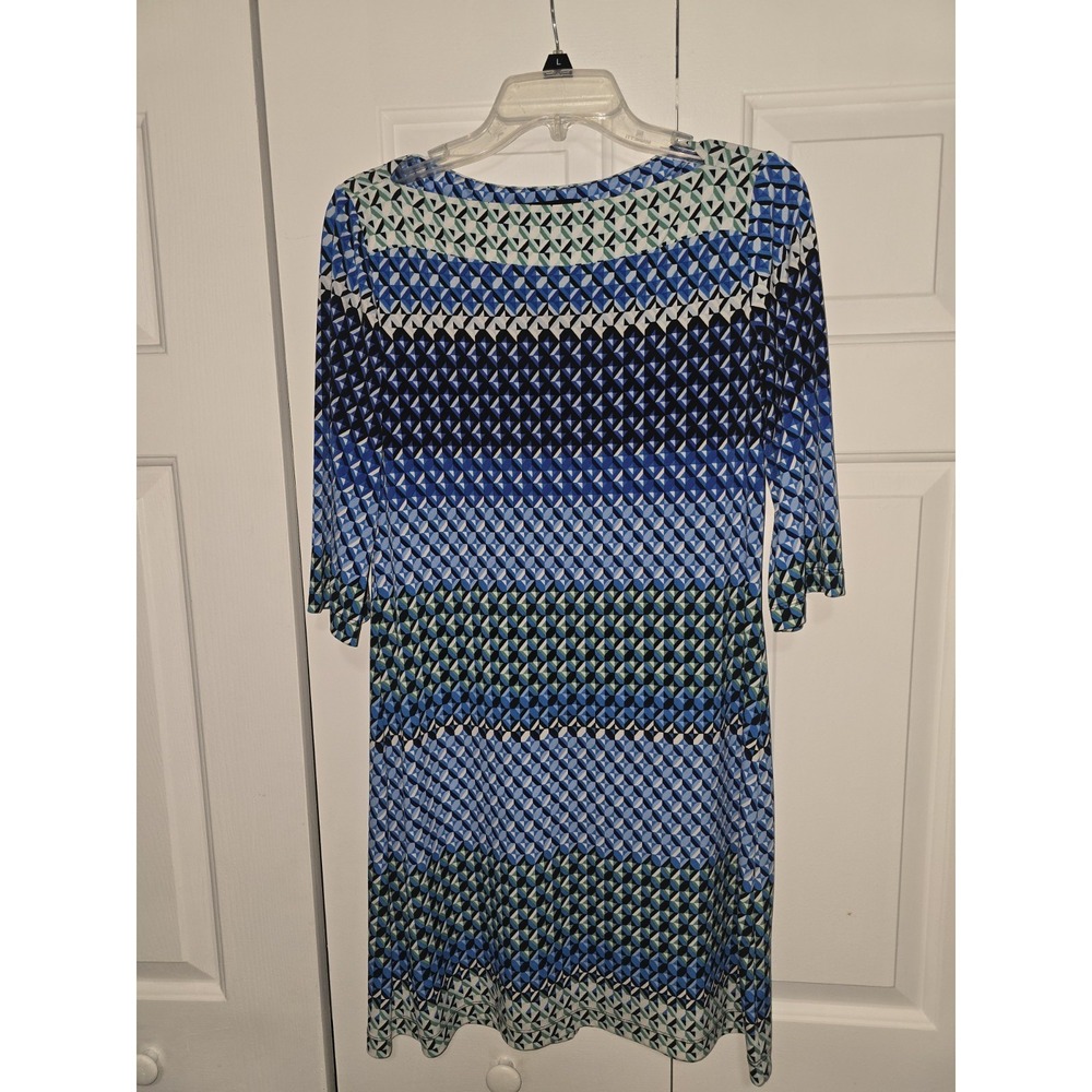 Donna Morgan Women's Dress Size 6 Blue Geometric